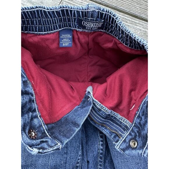 OshKosh Toddler Boys Fleece-Lined Jeans 2/2T Denim Reinforced Knees - Picture 8 of 10